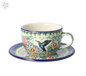 Serwis kawowo herbaciany dla 4 osób Ceramika Artystyczna Bolesławiec dekU3357