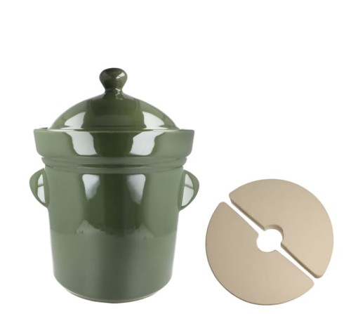 Garnek do kiszenia V 5 L + kamienie dociskowe GU1906DEK OLIWKA