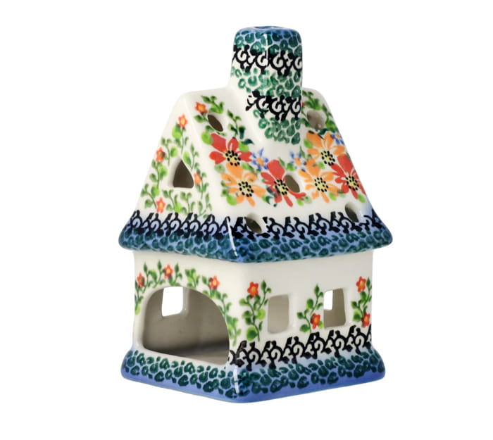 Lampion domek Pomarańczowe Kwiaty Galia
