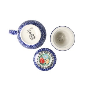 Kubek do ziół z sitkiem V 0,4 L Ceramika Artystyczna Bolesławiec C47 dekU4475