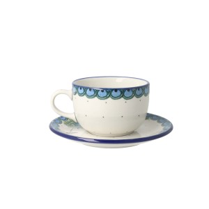 Filiżanka i spodek do kawy V 0,2 L Ceramika Artystyczna Bolesławiec F768K dek2127X