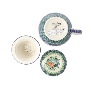 Kubek do ziół z sitkiem V 0,4 L Ceramika Artystyczna Bolesławiec C47 dekU3195