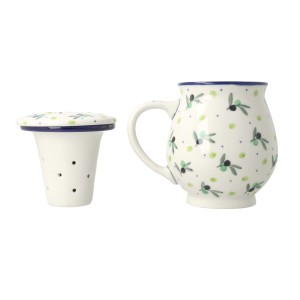 Kubek do ziół z sitkiem V 0,4 L Ceramika Artystyczna Bolesławiec C47 dek2414X