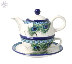 Czajnik z filiżanką Ceramika Artystyczna Bolesławiec V 0,6 L C01 DEK2127X