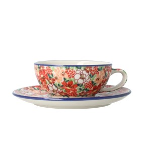 Czajnik z filiżanką Ceramika Artystyczna Bolesławiec V 0,6 L C01 DEKU5004