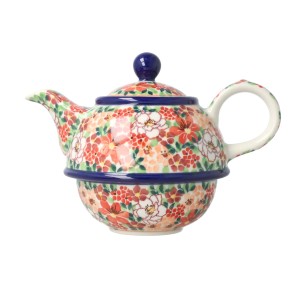 Czajnik z filiżanką Ceramika Artystyczna Bolesławiec V 0,6 L C01 DEKU5004