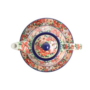 Czajnik z filiżanką Ceramika Artystyczna Bolesławiec V 0,6 L C01 DEKU5004