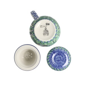 Kubek do ziół z sitkiem V 0,4 L Ceramika Artystyczna Bolesławiec C47 dekU5076