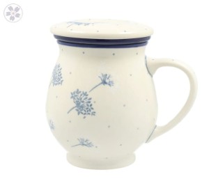 Kubek do ziół z sitkiem V 0,4 L Ceramika Artystyczna Bolesławiec C47 dek2812X