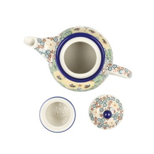 Czajnik Ceramika Artystyczna Bolesławiec do herbaty Sitko V 0,9 L E22 dekU4742