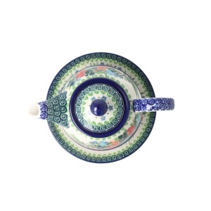 Czajnik z filiżanką Ceramika Artystyczna Bolesławiec V 0,6 L C01 DEKU3195