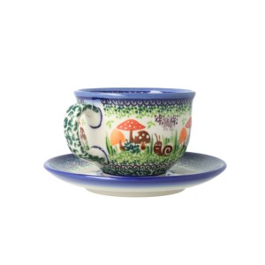Filiżanka i spodek V 0,2 L Grzybki Galia Bolesławiec