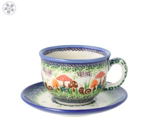 Filiżanka i spodek V 0,2 L Grzybki Galia Bolesławiec