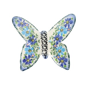 Motyl zawieszka niebieskie kwiaty Galia