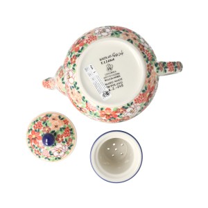 Czajnik Ceramika Artystyczna Bolesławiec do herbaty Sitko V 0,9 L E22 dekU5004