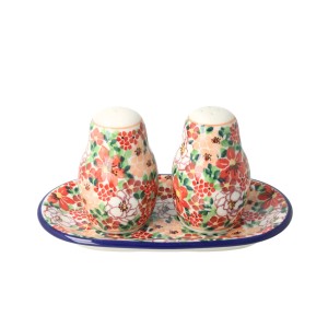 Solniczka i pieprzniczka Ceramika Artystyczna Bolesławiec komplet S131 dekU5004