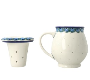 Kubek do ziół z sitkiem V 0,4 L Ceramika Artystyczna Bolesławiec C47 dek2127X