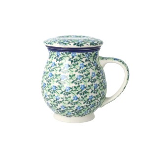 Kubek do ziół z sitkiem V 0,4 L Ceramika Artystyczna Bolesławiec C47 dek2349X