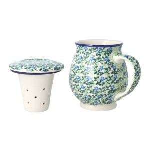 Kubek do ziół z sitkiem V 0,4 L Ceramika Artystyczna Bolesławiec C47 dek2349X