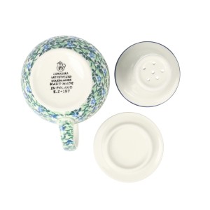 Kubek do ziół z sitkiem V 0,4 L Ceramika Artystyczna Bolesławiec C47 dek2349X