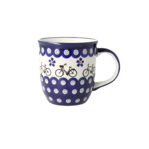 Kubek klasyczny Ceramika Bolesławiec h 9,7 cm V 0,35 L GU1105 DEK1396A Rower