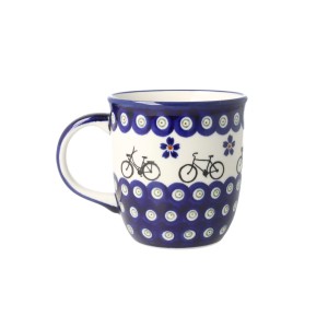Kubek klasyczny Ceramika Bolesławiec h 9,7 cm V 0,35 L GU1105 DEK1396A Rower