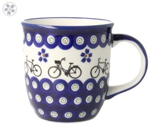 Kubek klasyczny Ceramika Bolesławiec h 9,7 cm V 0,35 L GU1105 DEK1396A Rower