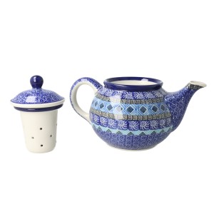 Czajnik Ceramika Artystyczna Bolesławiec do herbaty Sitko V 0,9 L E22 dek1917X