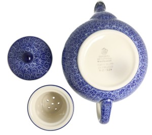 Czajnik Ceramika Artystyczna Bolesławiec do herbaty Sitko V 0,9 L E22 dek1917X