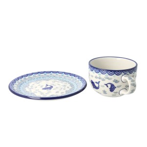 Filiżanka i spodek do kawy V 0,2 L Ceramika Artystyczna Bolesławiec F768K dek2372X