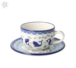 Filiżanka i spodek do kawy V 0,2 L Ceramika Artystyczna Bolesławiec F768K dek2372X