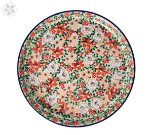 Taca Ceramika Artystyczna Bolesławiec na ciasto 24,5 cm T400 dekU5004