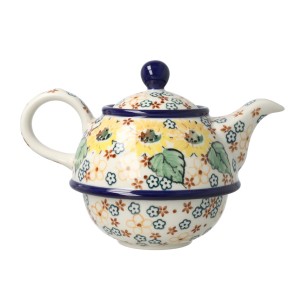 Czajnik z filiżanką Ceramika Artystyczna Bolesławiec V 0,6 L C01 DEKU4742