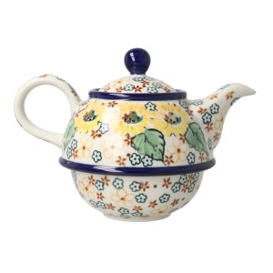 Czajnik z filiżanką Ceramika Artystyczna Bolesławiec V 0,6 L C01 DEKU4742