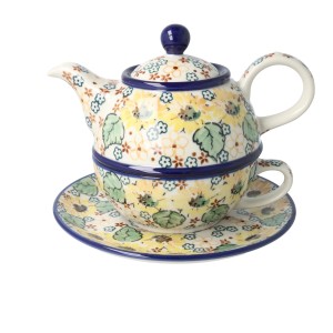 Czajnik z filiżanką Ceramika Artystyczna Bolesławiec V 0,6 L C01 DEKU4742