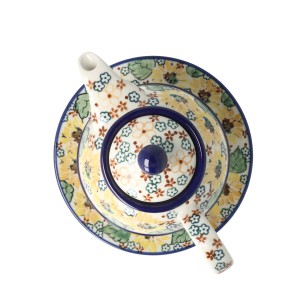 Czajnik z filiżanką Ceramika Artystyczna Bolesławiec V 0,6 L C01 DEKU4742