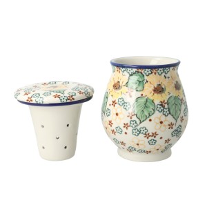 Kubek do ziół z sitkiem V 0,4 L Ceramika Artystyczna Bolesławiec C47 dekU4742