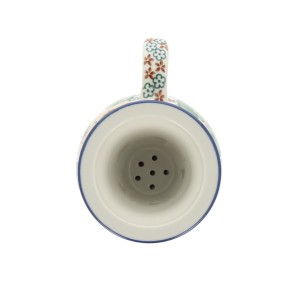 Kubek do ziół z sitkiem V 0,4 L Ceramika Artystyczna Bolesławiec C47 dekU4742