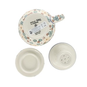 Kubek do ziół z sitkiem V 0,4 L Ceramika Artystyczna Bolesławiec C47 dekU4742