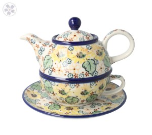 Czajnik z filiżanką Ceramika Artystyczna Bolesławiec V 0,6 L C01 DEKU4742