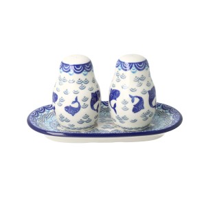 Solniczka i pieprzniczka Ceramika Artystyczna Bolesławiec komplet S131 dek2372X