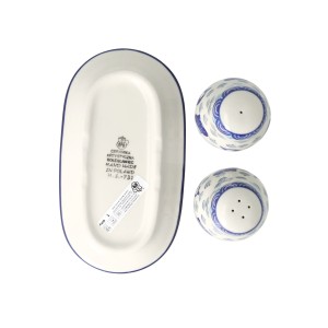 Solniczka i pieprzniczka Ceramika Artystyczna Bolesławiec komplet S131 dek2372X