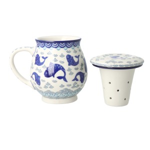 Kubek do ziół z sitkiem V 0,4 L Ceramika Artystyczna Bolesławiec C47 dek2372X