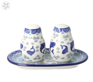 Solniczka i pieprzniczka Ceramika Artystyczna Bolesławiec komplet S131 dek2372X