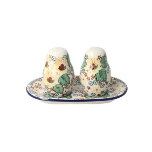 Solniczka i pieprzniczka Ceramika Artystyczna Bolesławiec komplet S131 dekU4742