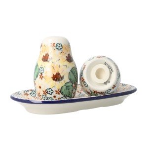 Solniczka i pieprzniczka Ceramika Artystyczna Bolesławiec komplet S131 dekU4742