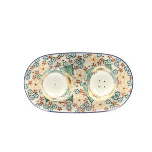 Solniczka i pieprzniczka Ceramika Artystyczna Bolesławiec komplet S131 dekU4742