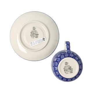 Filiżanka i spodek do kawy V 0,2 L Ceramika Artystyczna Bolesławiec F768K dek884X