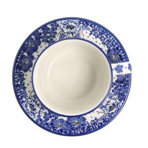 Filiżanka i spodek do kawy V 0,2 L Ceramika Artystyczna Bolesławiec F768K dek1975X