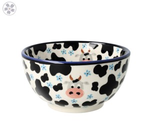 Miska ø 14 cm V 0,45 L Bolesławiec GU971DEK1399A Krówka